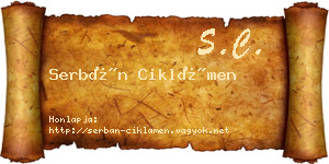 Serbán Ciklámen névjegykártya